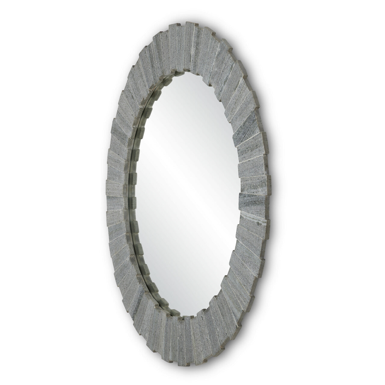 Currey & Co. Dario Round Gray Mirror 1000-0130