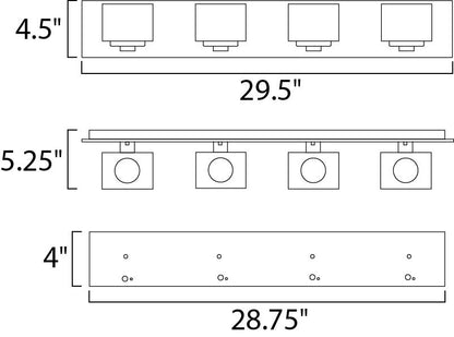 Maxim Cubic 4-Light Bath Vanity in Polished Chrome 10004CLPC