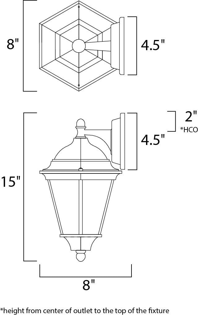 Maxim Westlake Cast 1-Light Outdoor Wall Lantern in Black 1000BK