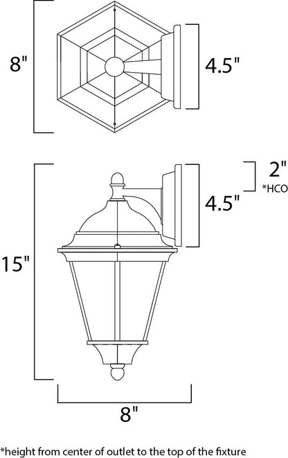 Maxim Westlake Cast 1-Light Outdoor Wall Lantern in Black 1000BK