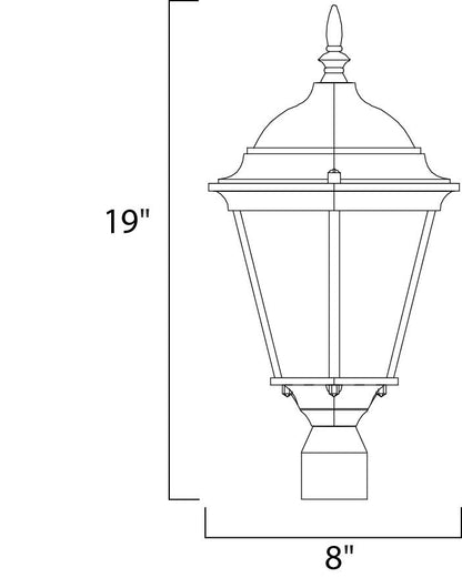 Maxim Westlake Cast 1-Light Outdoor Pole/Post Lantern in White 1001WT