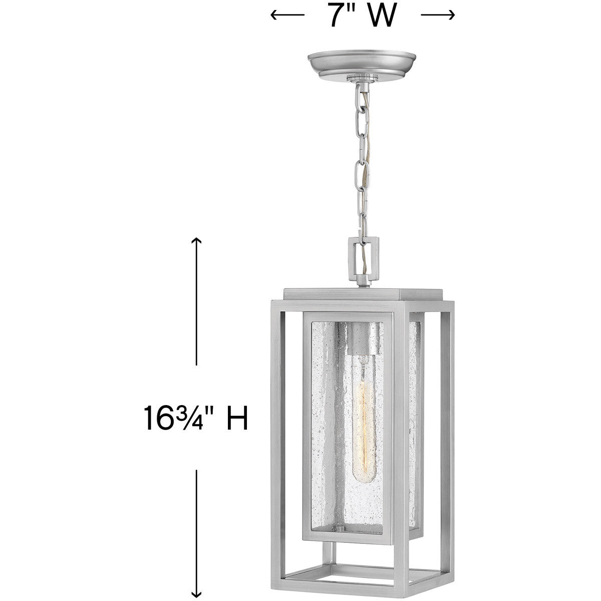 Hinkley Lighting Republic Medium Hanging Lantern Satin Nickel 1002SI