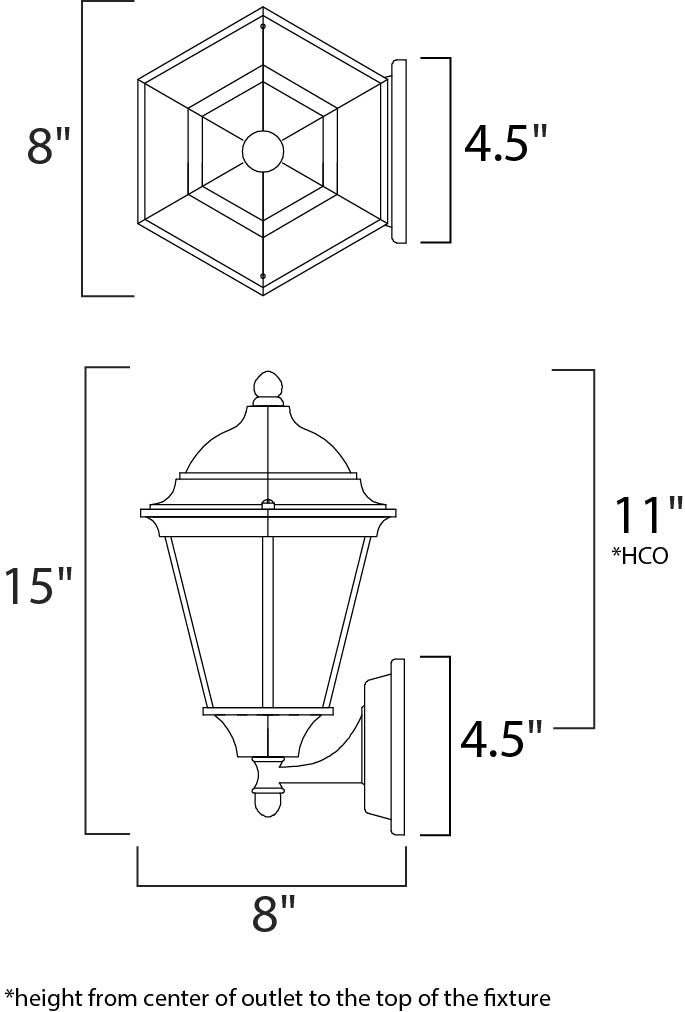 Maxim Westlake Cast 1-Light Outdoor Wall Lantern in Black 1002BK