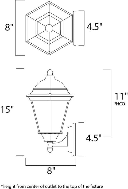 Maxim Westlake Cast 1-Light Outdoor Wall Lantern in Black 1002BK