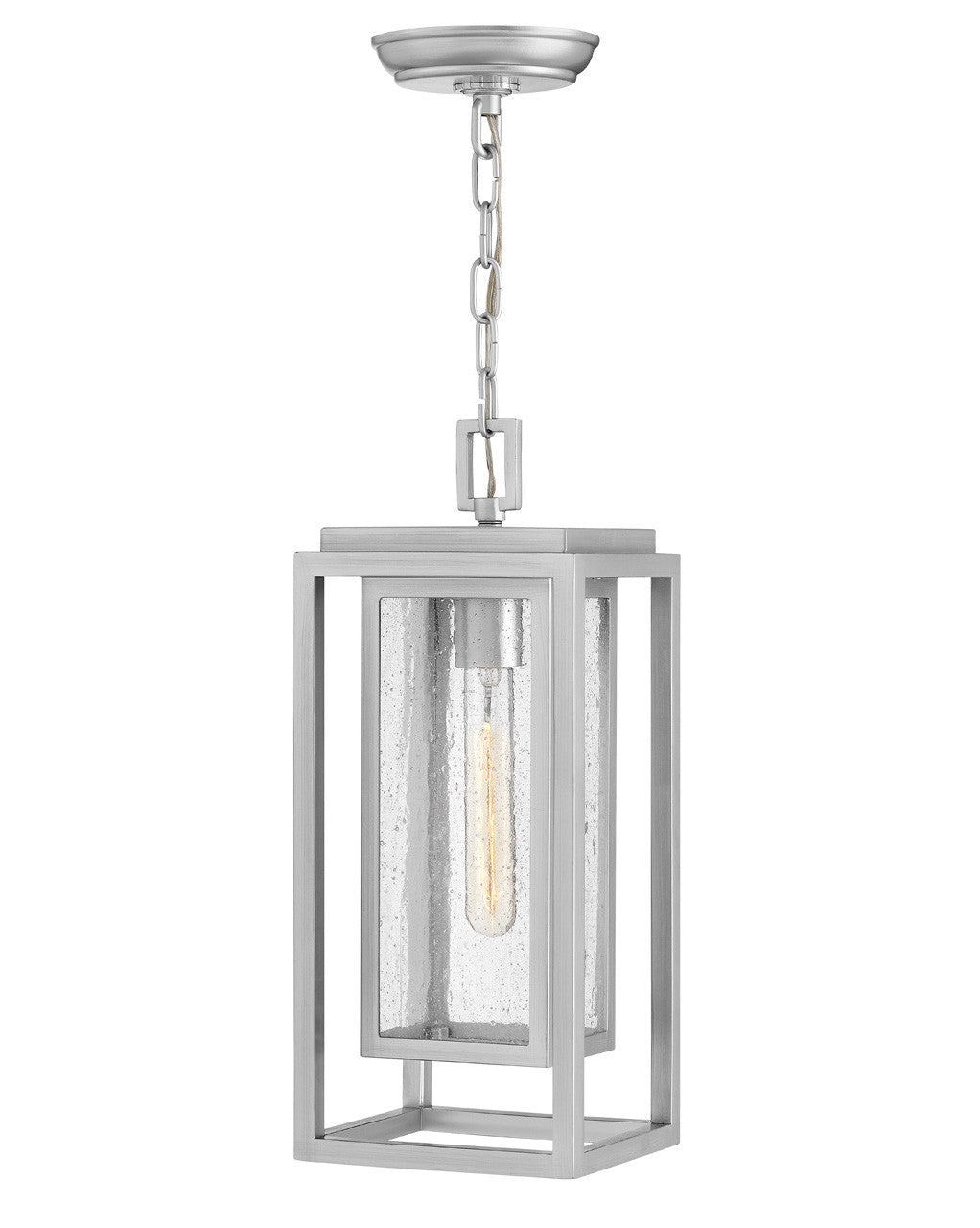 Hinkley Lighting Republic Medium Hanging Lantern Satin Nickel LED Bulb(s) Included 1002SI-LL