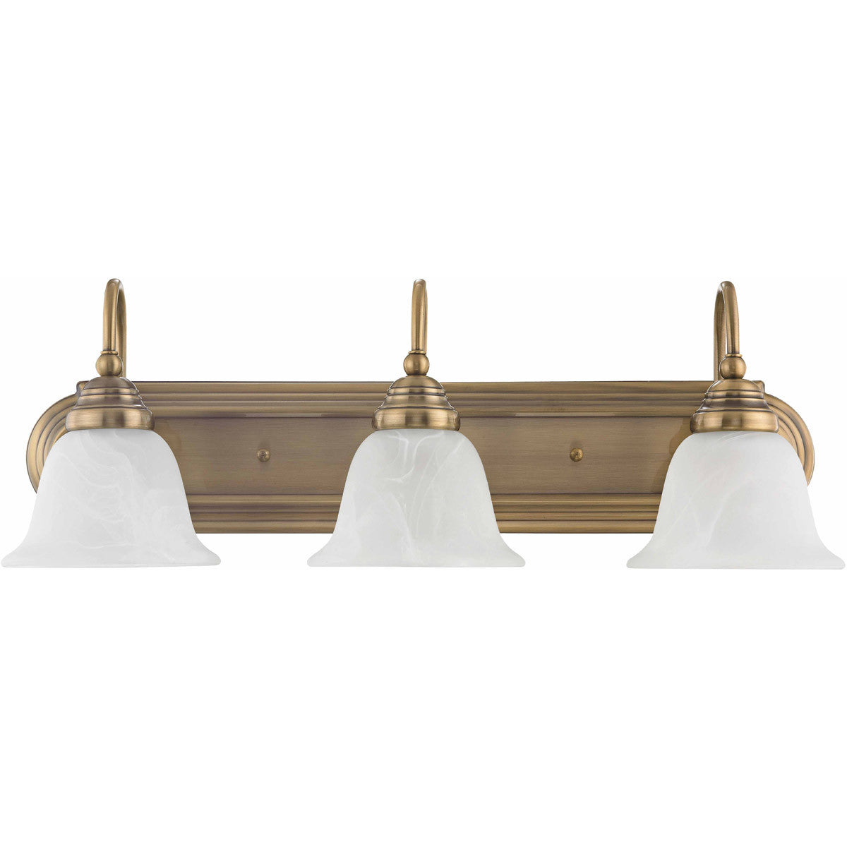 Livex Lighting Belmont Collection 3 Light Antique Brass Bath Light in Antique Brass 1003-01