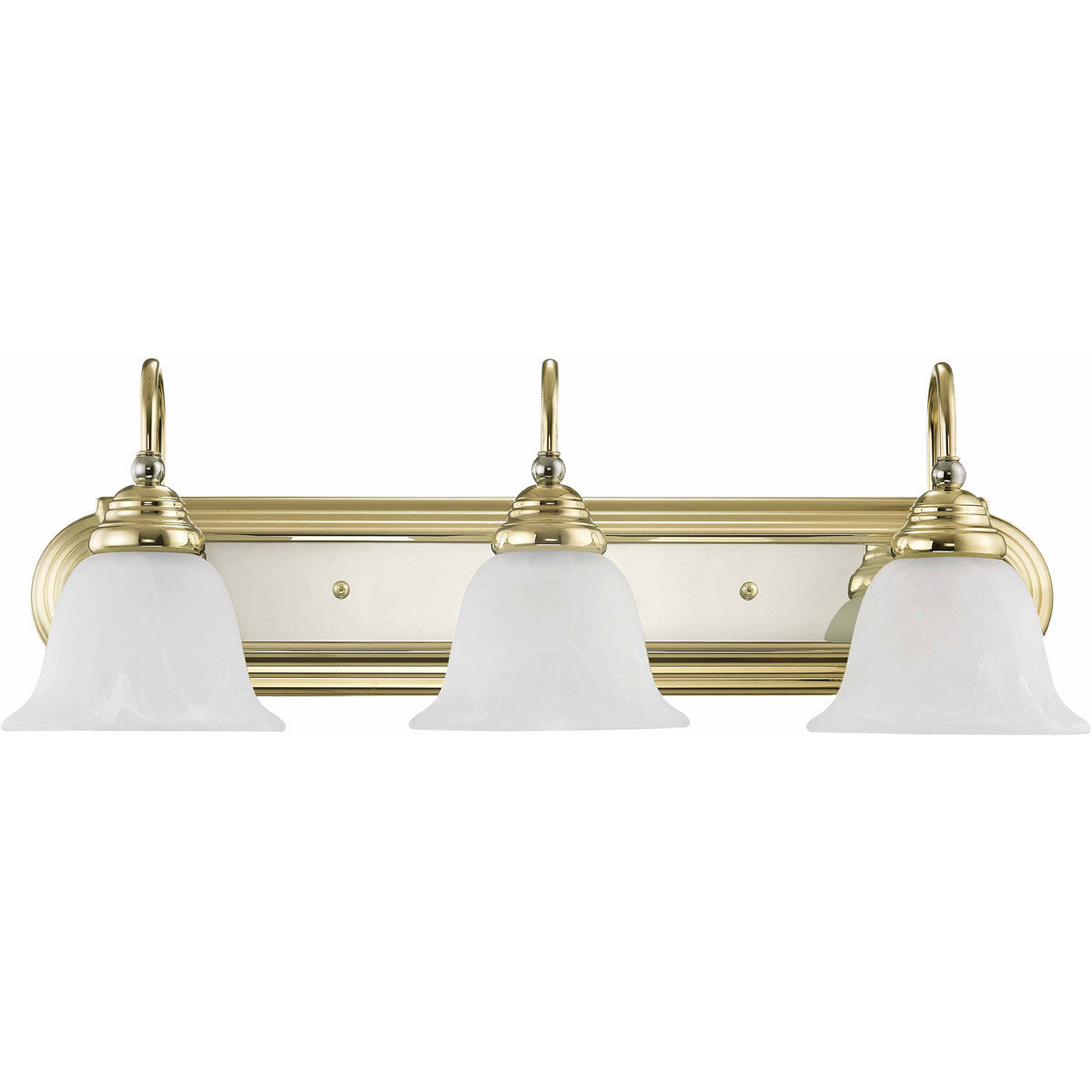 Livex Lighting Belmont Collection 3 Light PB & Polished Chrome Bath Light in Polished Brass & Polished Chrome 1003-25