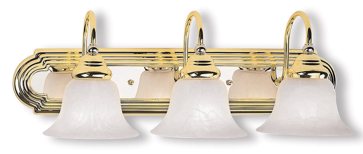 Livex Lighting Belmont Collection 3 Light PB & Polished Chrome Bath Light in Polished Brass & Polished Chrome 1003-25