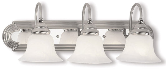 Livex Lighting Belmont Collection 3 Light BN w/ CH Insert Bath Light in Brushed Nickel Finish with Polished Chrome Finish Insert 1003-95