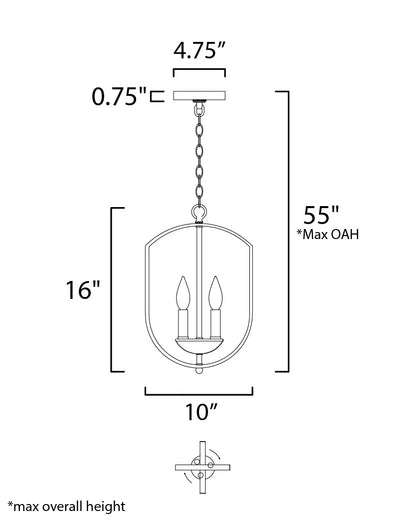 Maxim Provident 3-Light Chandelier in Oil Rubbed Bronze 10033OI