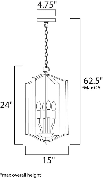 Maxim Provident 4-Light Chandelier in Black 10036BK