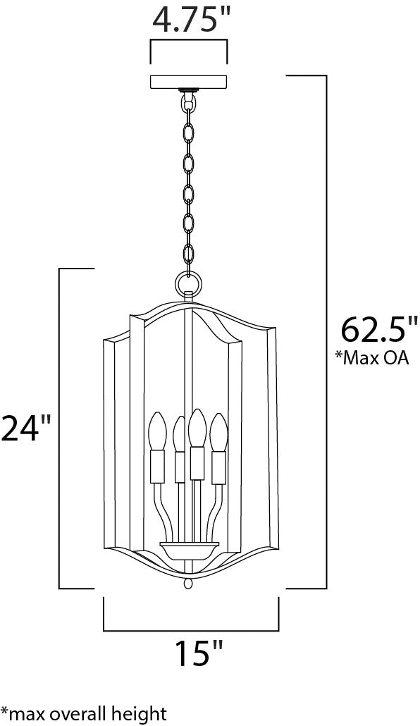 Maxim Provident 4-Light Chandelier in Satin Nickel 10036SN