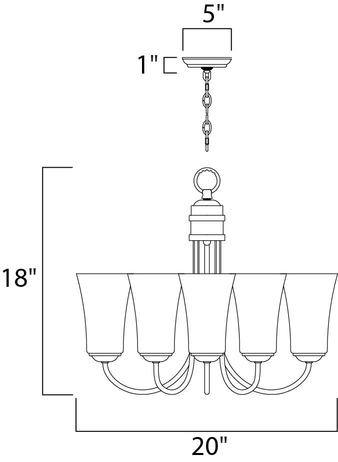 Maxim Logan 5-Light Chandelier in Oil Rubbed Bronze 10045FTOI