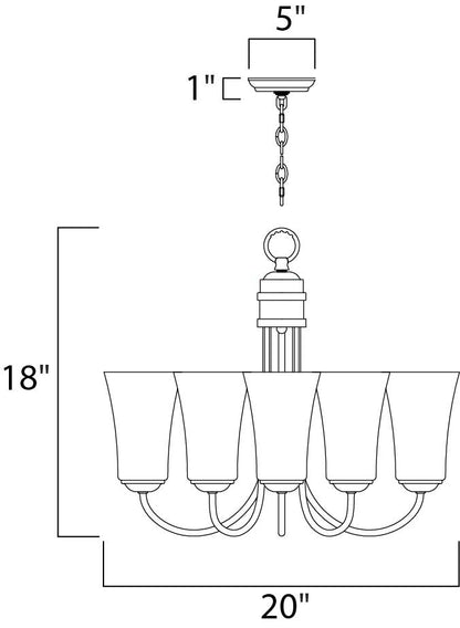 Maxim Logan 5-Light Chandelier in Oil Rubbed Bronze 10045FTOI