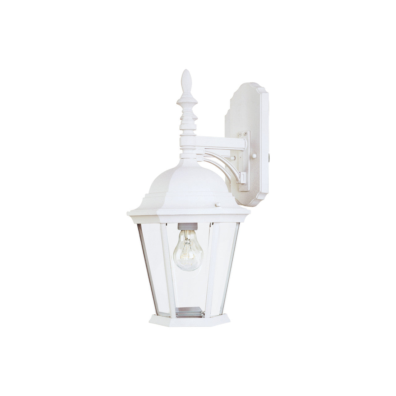 Maxim Westlake Cast 1-Light Outdoor Wall Lantern in White 1004WT