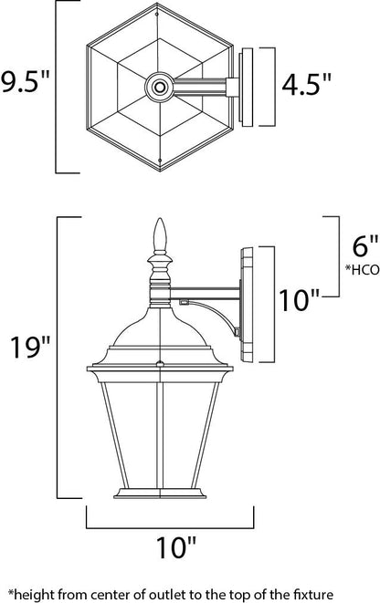 Maxim Westlake Cast 1-Light Outdoor Wall Lantern in Black 1004BK