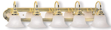 Livex Lighting Belmont Collection 5 Light PB & Polished Chrome Bath Light in Polished Brass & Polished Chrome 1005-25