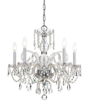 Crystorama Traditional Crystal 5 Light Hand Cut Crystal Polished Chrome Chandelier 1005-CH-CL-MWP