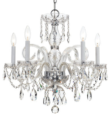 Crystorama Traditional Crystal 5 Light Spectra Crystal Polished Chrome Chandelier 1005-CH-CL-SAQ