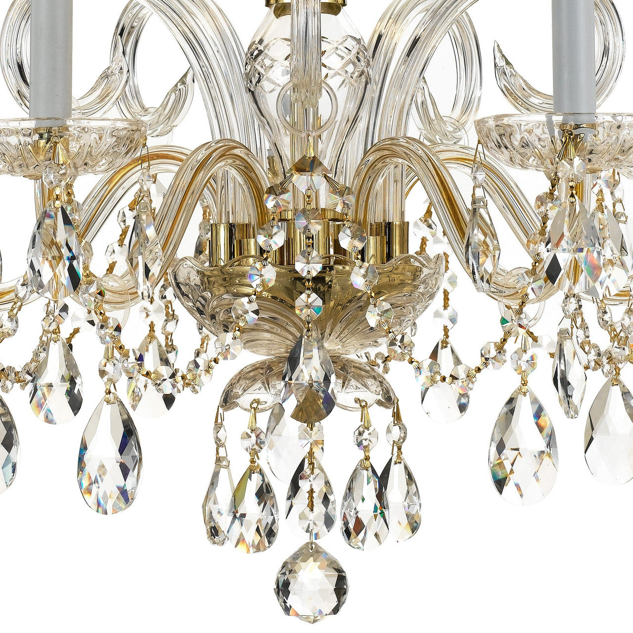 Crystorama Traditional Crystal 5 Light Hand Cut Crystal Polished Brass Chandelier 1005-PB-CL-MWP