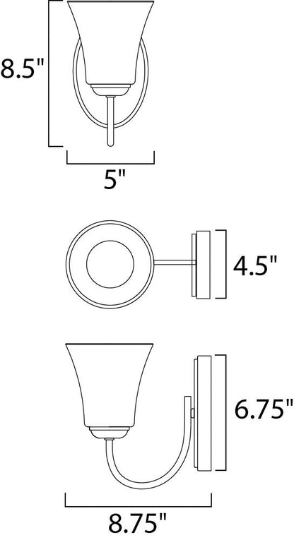 Maxim Logan 1-Light Wall Sconce in Satin Nickel 10051FTSN