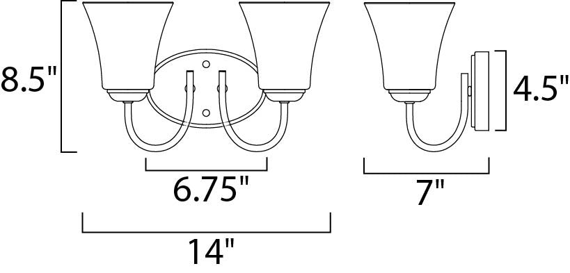 Maxim Logan 2-Light Bath Vanity in Satin Nickel 10052FTSN