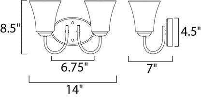 Maxim Logan 2-Light Bath Vanity in Satin Nickel 10052FTSN