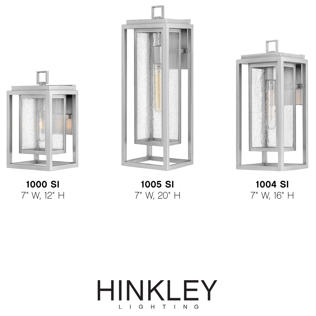 Hinkley Lighting Republic Large Outdoor Wall Mount Lantern Satin Nickel 1005SI