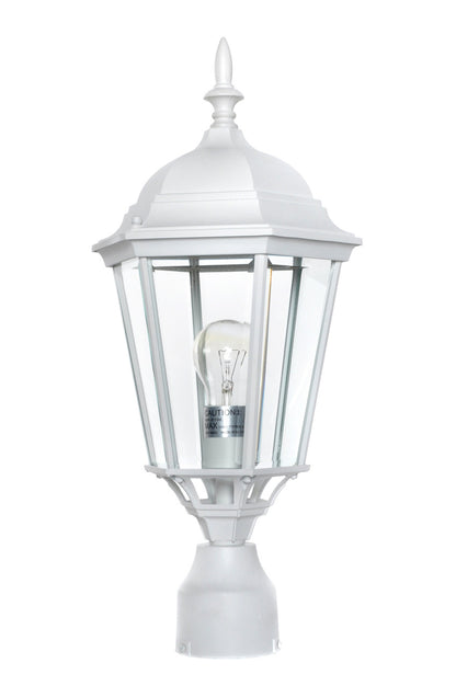 Maxim Westlake Cast 1-Light Outdoor Pole/Post Lantern in White 1005WT