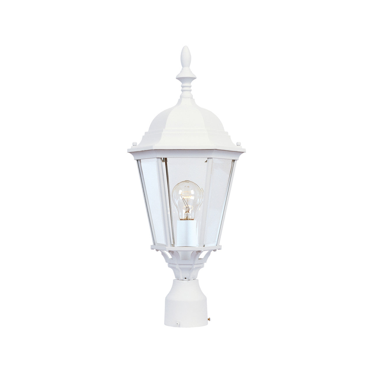 Maxim Westlake Cast 1-Light Outdoor Pole/Post Lantern in White 1005WT