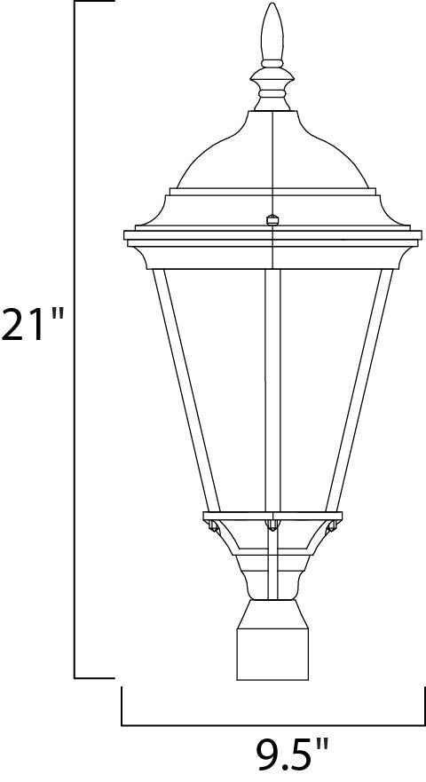 Maxim Westlake Cast 1-Light Outdoor Pole/Post Lantern in Black 1005BK