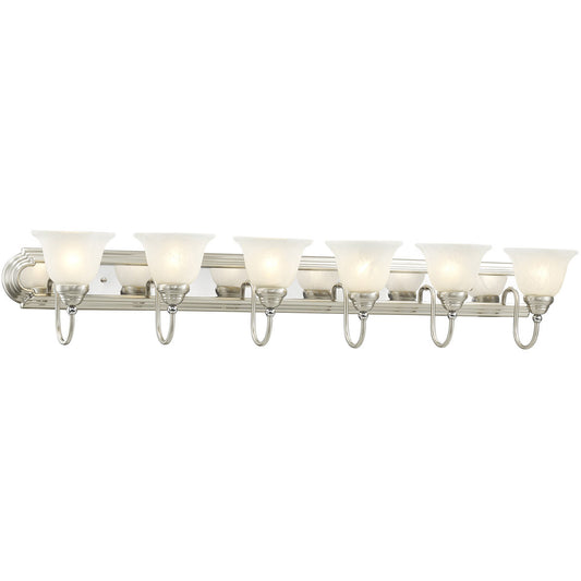 Livex Lighting Belmont Collection 6 Light BN & Polished Chrome Bath Light in Brushed Nickel & Polished Chrome 1006-95