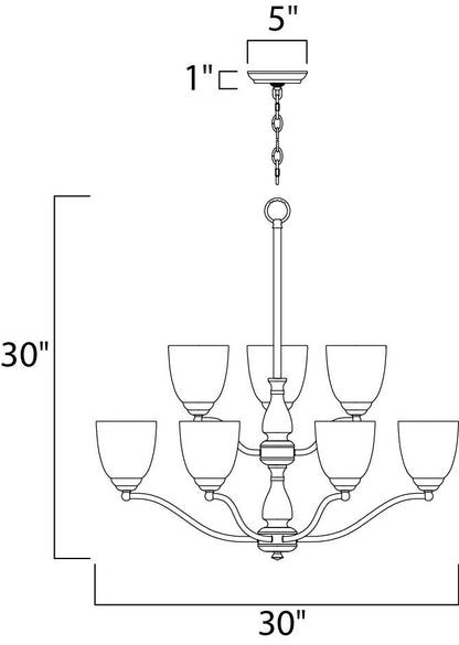 Maxim Stefan 9-Light Chandelier in Satin Nickel 10066FTSN