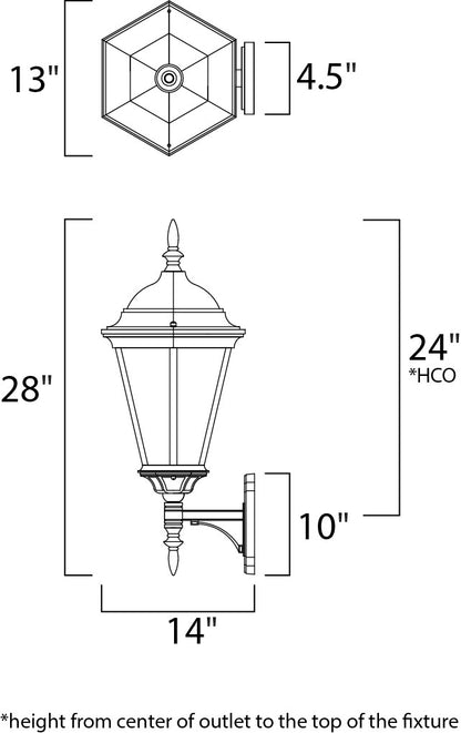 Maxim Westlake Cast 3-Light Outdoor Wall Lantern in Black 1006BK