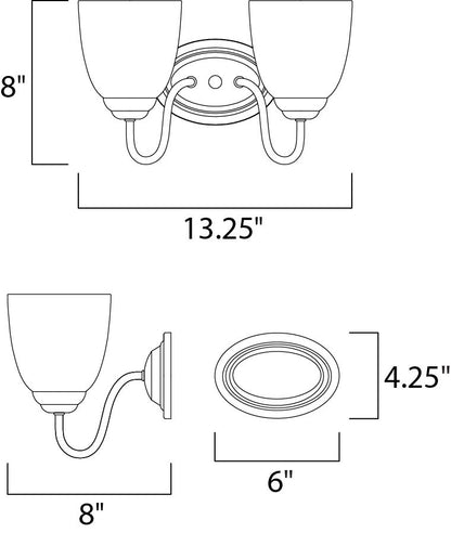 Maxim Stefan 2-Light Bath Vanity in Satin Nickel 10072FTSN