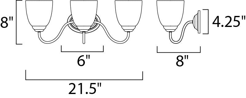 Maxim Stefan 3-Light Bath Vanity in Satin Nickel 10073FTSN