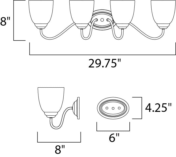 Maxim Stefan 4-Light Bath Vanity in Satin Nickel 10074FTSN