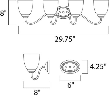 Maxim Stefan 4-Light Bath Vanity in Black 10074FTBK