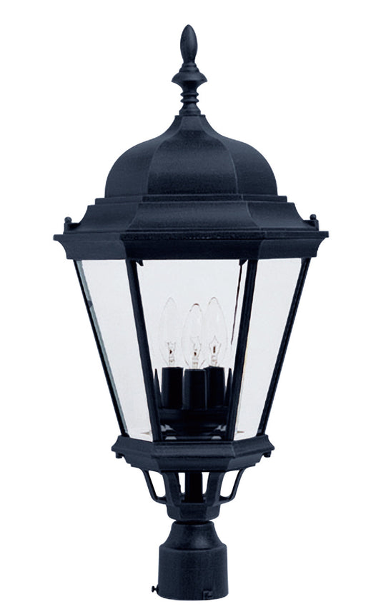 Maxim Westlake Cast 3-Light Outdoor Pole/Post Lantern in Black 1007BK