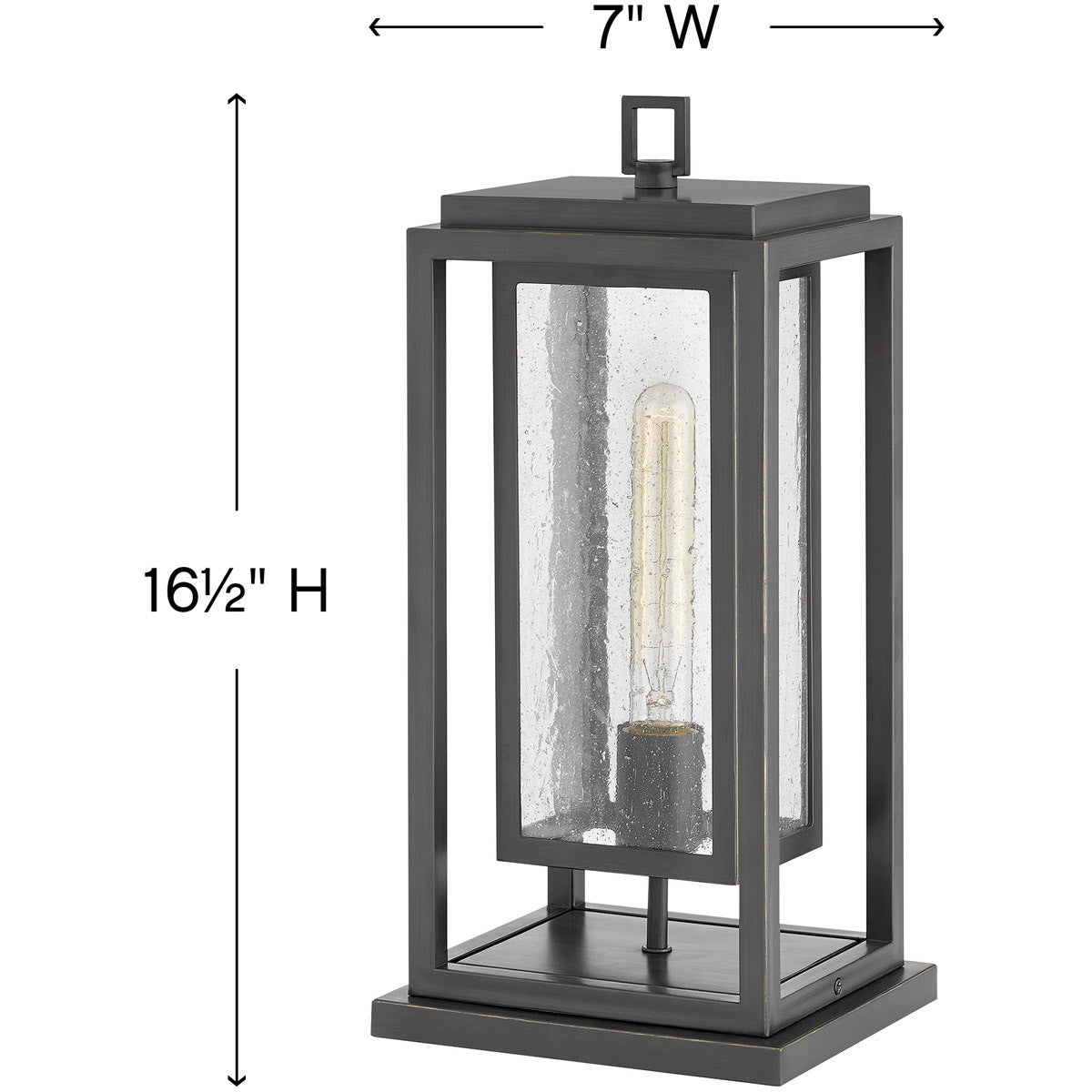 Hinkley Lighting Republic Medium Pier Mount Lantern Oil Rubbed Bronze 1007OZ