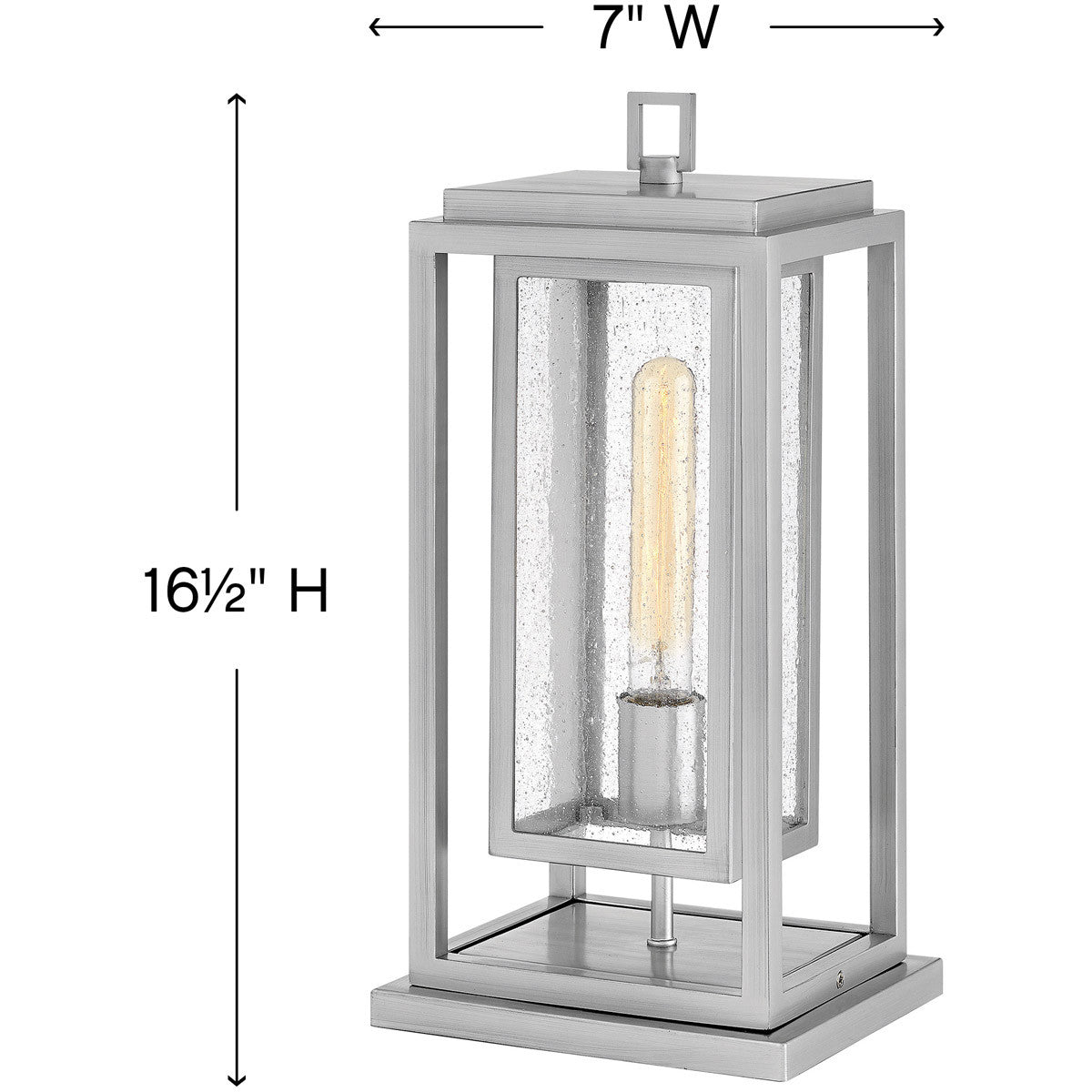 Hinkley Lighting Republic Medium Pier Mount Lantern Satin Nickel 1007SI