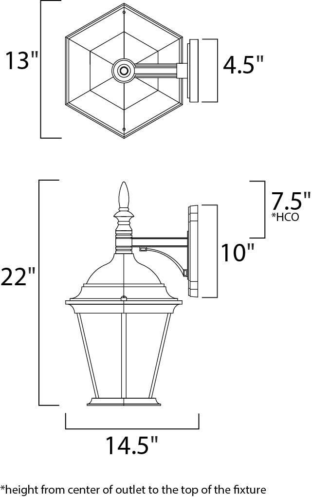 Maxim Westlake Cast 3-Light Outdoor Wall Lantern in Black 1008BK