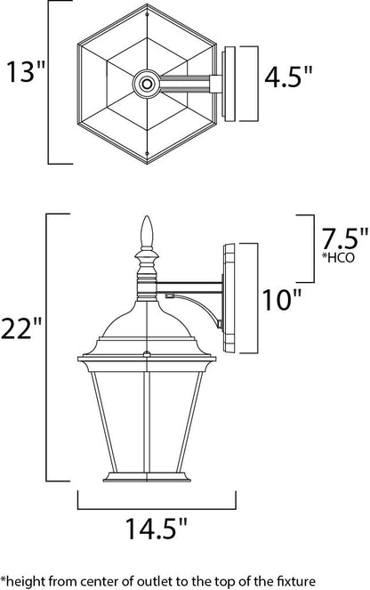 Maxim Westlake Cast 3-Light Outdoor Wall Lantern in Black 1008BK