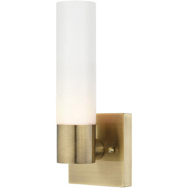 Livex Lighting Aero Collection 1 Lt Antique Brass ADA Wall Sconce in Antique Brass 10101-01