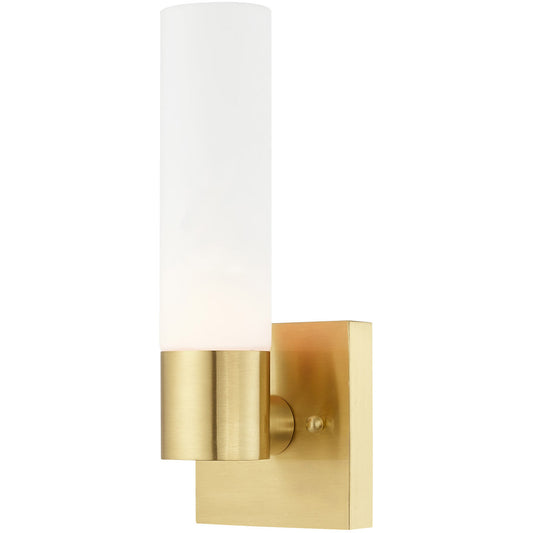 Livex Lighting Aero Collection 1 Lt Satin Brass ADA Wall Sconce in Satin Brass 10101-12