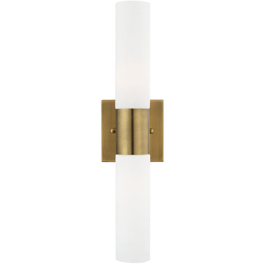 Livex Lighting Aero Collection 2 Lt Antique Brass ADA Bath Vanity in Antique Brass 10102-01