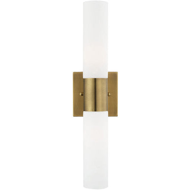 Livex Lighting Aero Collection 2 Lt Antique Brass ADA Bath Vanity in Antique Brass 10102-01