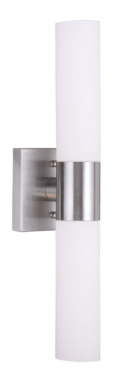 Livex Lighting Aero Collection 2 Light Brushed Nickel Bath Light in Brushed Nickel 10102-91