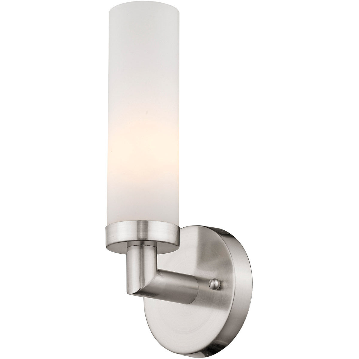 Livex Lighting Aero Collection 1 Light Brushed Nickel Wall Sconce in Brushed Nickel 10103-91