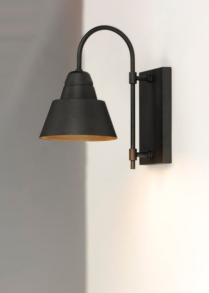 Maxim Shoreline 1-Light Outdoor Wall Sconce in Black 10103BK